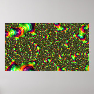 Hipnótico Neon Rainbow Swirl Arte Fractal 3D