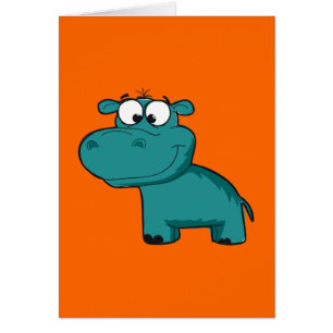 Hipopótamo feliz azul