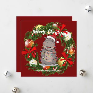 Hipopótamo lindo árbol de Navidad animal de zoo Na
