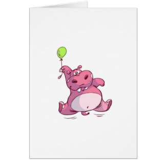 HIPOPÓTAMO ROSADO LINDO EN EL GLOBO