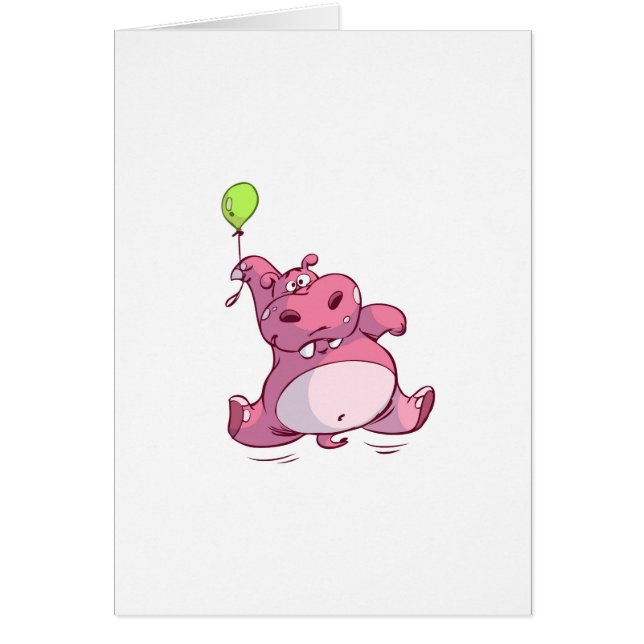 HIPOPÓTAMO ROSADO LINDO EN EL GLOBO (Frente)
