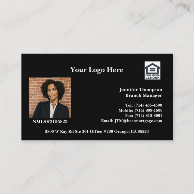 Hipoteca para tarjetas de visita, inmuebles, segur (Anverso)
