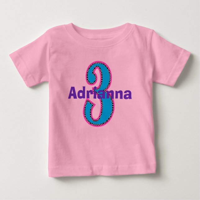 Hippe Moda tercera camiseta Chica de cumpleaños (Anverso)