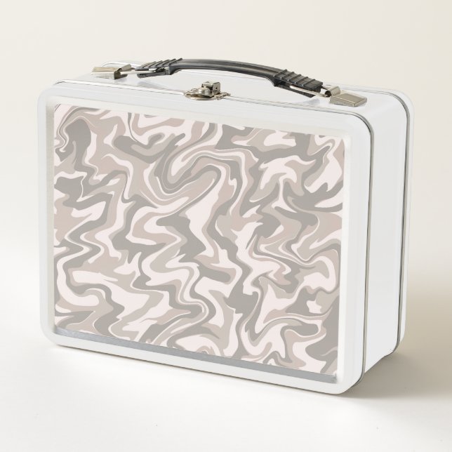 Hippie 70 Gray Marble Liquid Swirl Boho Patrón (Anverso)