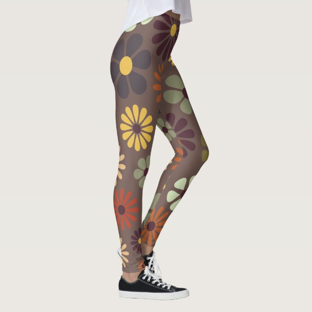 Hippie Daisies Retro Leggings (Derecha)