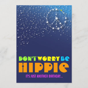 Hippie feliz 30 cumpleaños por la paz invitaciones