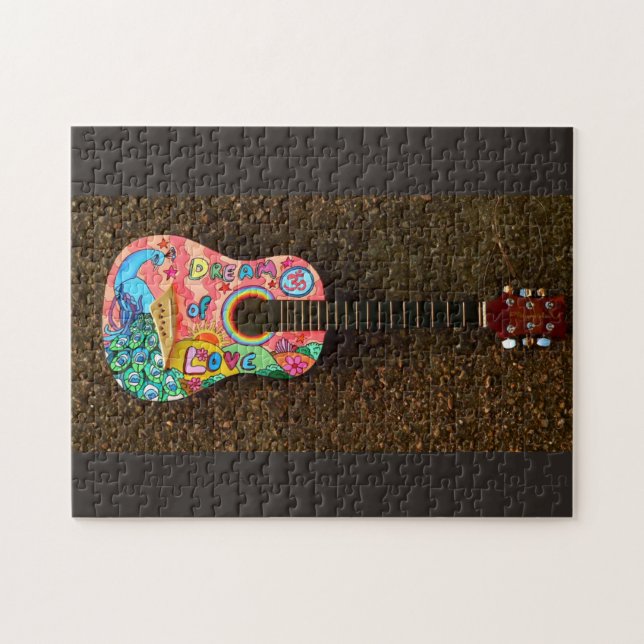 HIPPIE GUITAR ACCOUSTIC JIGSAW PUZZLE (Horizontal)