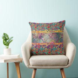 Hippie retro: almohada de fantasía floral