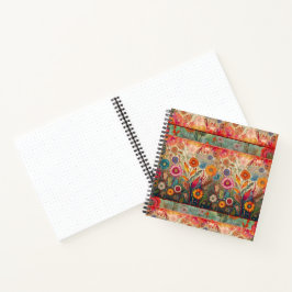 Hippie retro: Cuaderno de Jardín Rojo