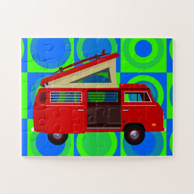 HIPPIE RETRO VAN JIGSAW PUZZLE FÁCIL (Horizontal)