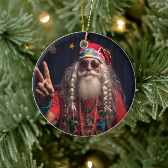 Hippie Santa Ornament, decoración hippie Navidades (Árbol)
