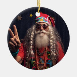 Hippie Santa Ornament, decoración hippie Navidades