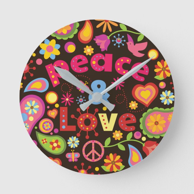 Hippie Sixties Hippy Reloj de símbolo de paz de lo (Anverso)