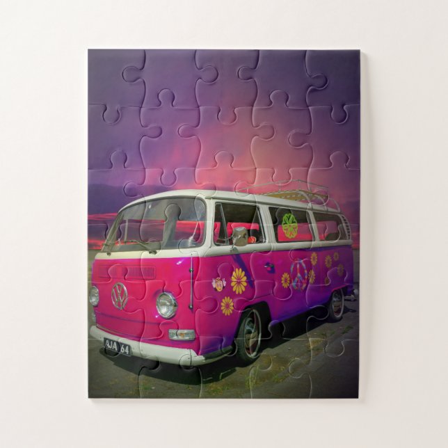 HIPPIE VAN PUZZLE FÁCIL PEICE JIGSAW PUZZLE (Vertical)