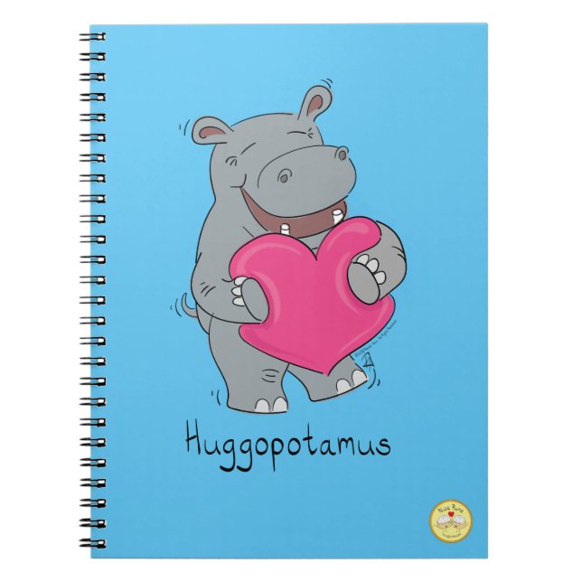 Hippo abraza el cuaderno del Día de San Valentín (Frente)