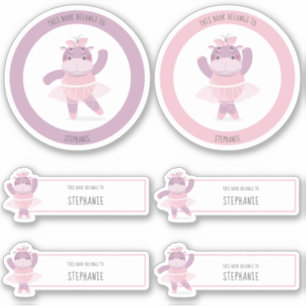 Hippo Ballerina Este libro pertenece al Pegatina