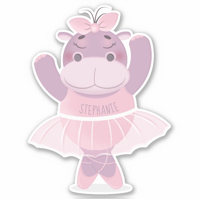 Hippo Ballerina Pegatina (Anverso)