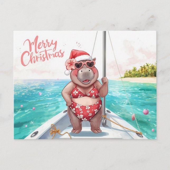 Hippo Bikini Navidad Navegando (Anverso)