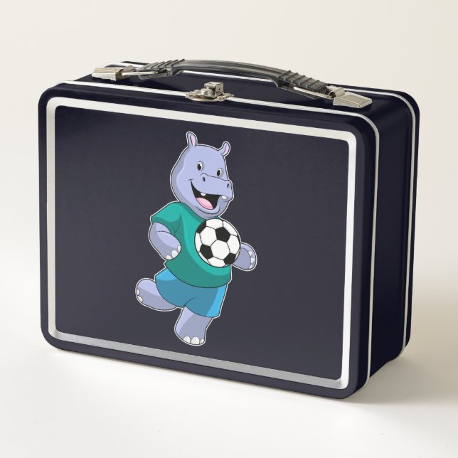 Hippo como jugador de fútbol con fútbol (Anverso)