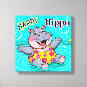 Hippo Feliz   Arte de Guardería Infantil de Dibujo