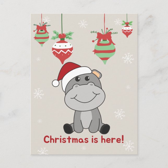 Hippo Feliz Navidad Animales de Invierno Hippos Fi (Anverso)