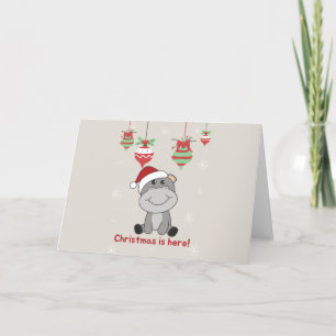 Hippo Feliz Navidad Animales de Invierno Hippos Fi