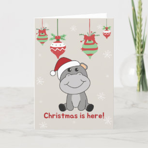 Hippo Feliz Navidad Animales de Invierno Hippos Ho