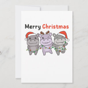 Hippo Feliz Navidad y dulce fiesta de perros
