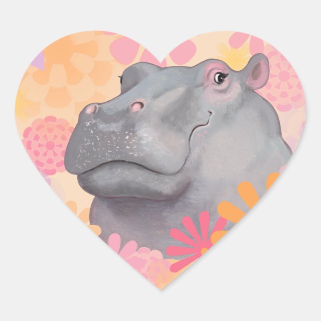 Hippo Love Pegatina (Anverso)