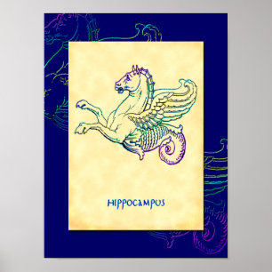 Hippocampus Poster de arte griego de caballos
