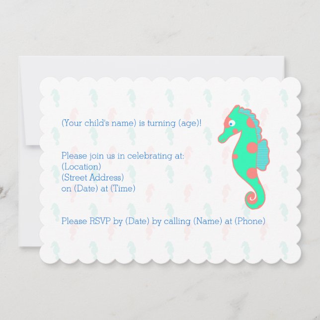 Hippoglucemia Invitación al Personalizable de cump (Anverso)