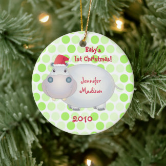 Hippopótamo Babys Primer Ornamento de Navidad