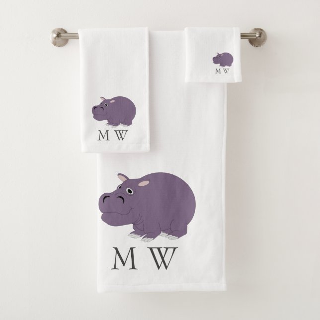 Hippopotamus Design Monogrammed (In situ)