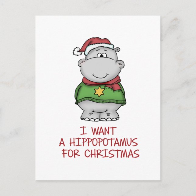 Hippopotamus para el navidad - diseño lindo del (Anverso)
