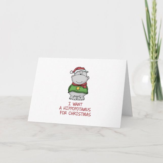 Hippopotamus para el navidad - diseño lindo del (Anverso)