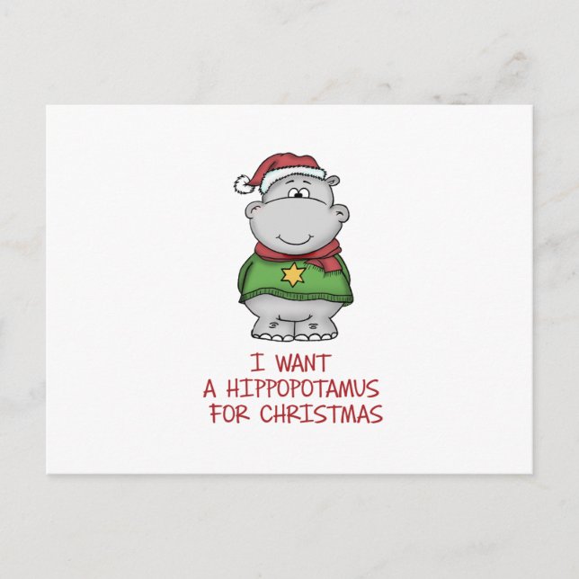 Hippopotamus para el navidad - diseño lindo del (Anverso)