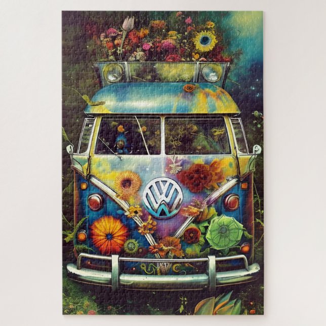 Hippy Bus Jigsaw Puzzle (Vertical)