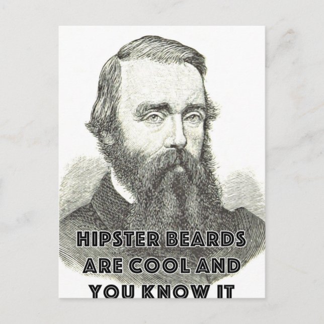 Hipster Beard Graciosos Saludos Tarjeta Humor Guay (Anverso)