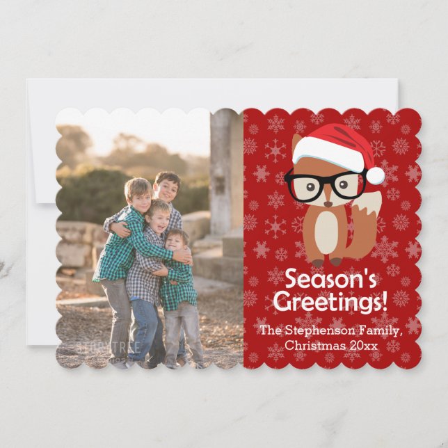 Hipster Fox Glasses Navidad animal lindo (Anverso)