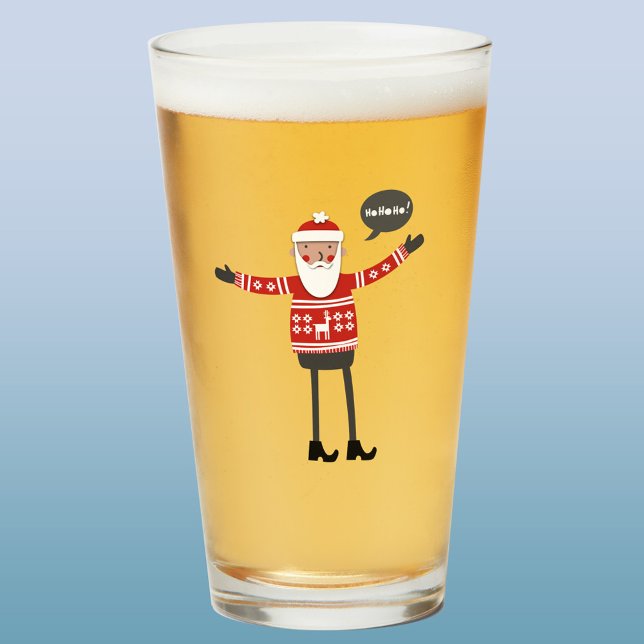 Hipster Santa (Hipster Santa Claus in skinny jeans fun Christmass glass tumbler)