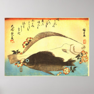 Hirame y Mebaru - Impresión japonesa de pescado de
