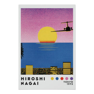 Hiroshi Nagai Inspired City Pop Travel Poster