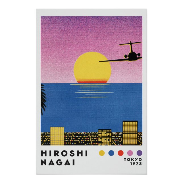 Hiroshi Nagai Inspired City Pop Travel Poster (Anverso)