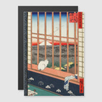 Hiroshige - Campos de arroz de Asakusa Tarjeta mag