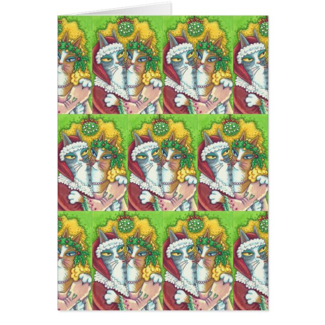 HISS N' FITZ CATS, SANTA NAVIDADES GREETING CARD B (Frente)