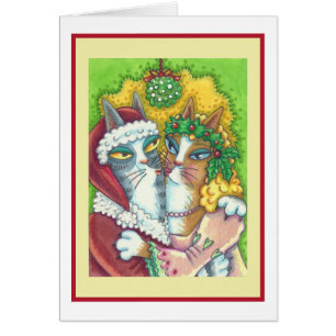 HISS N' FITZ CATS, SANTA NAVIDADES GREETING CARD V