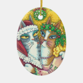 HISS N' FITZ KISSING CATS, ORNAMENTO DE SANTA CLAW