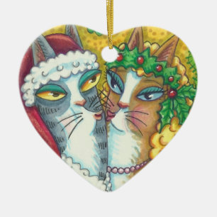 HISS N' FITZ KISSING CATS, ORNAMENTO DE SANTA CLAW