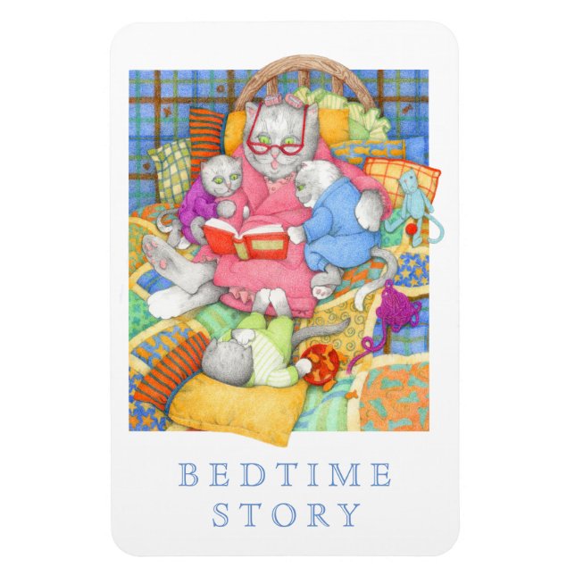 HISTORIA BEDTIME 4x6 Imán flexible - Blanco (Vertical)
