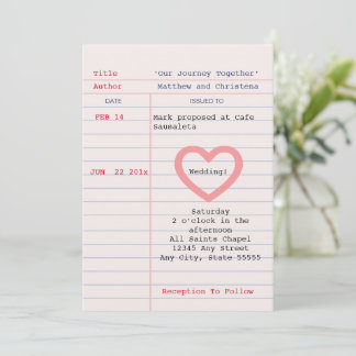 Historia de amor Tarjeta de biblioteca Fecha de ve